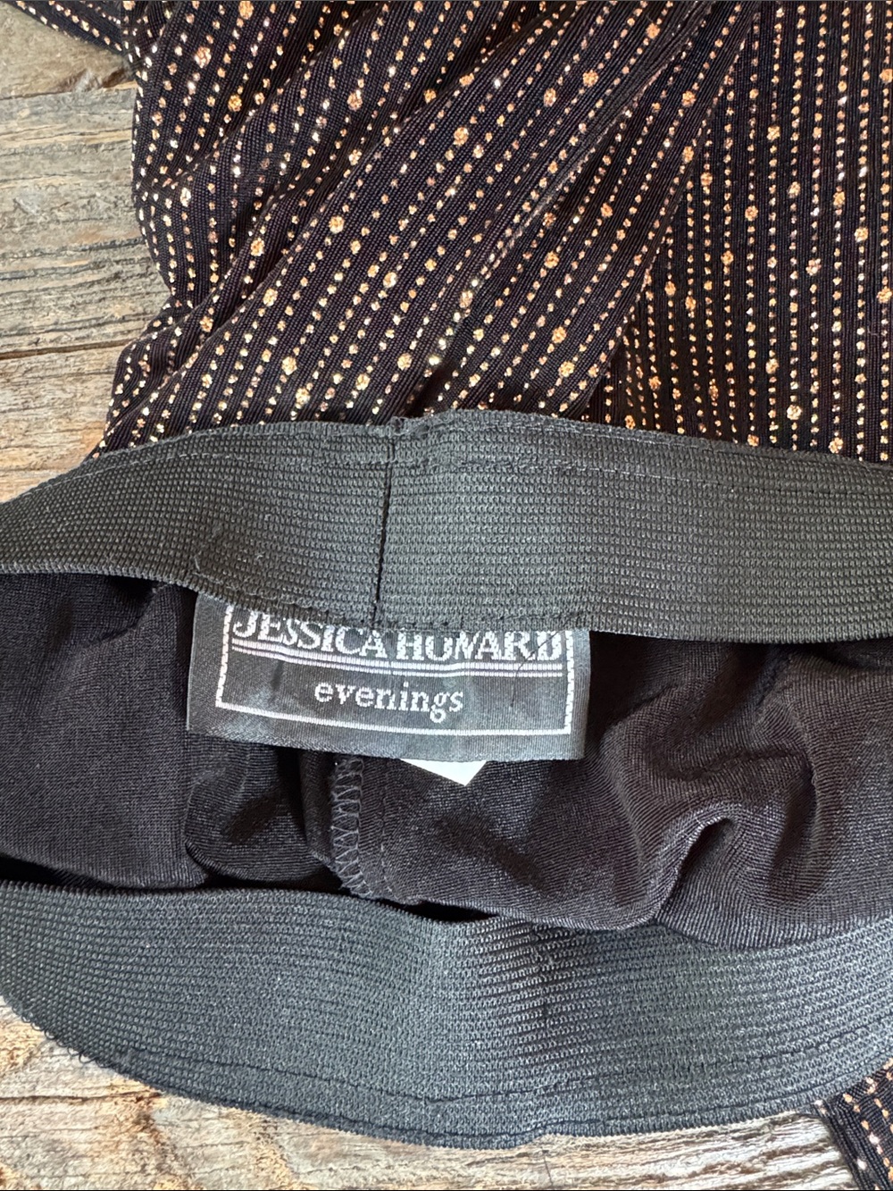 Jessica Howard evenings vintage 80’s disco era bronze metallic  black set Small - Picture 13 of 15